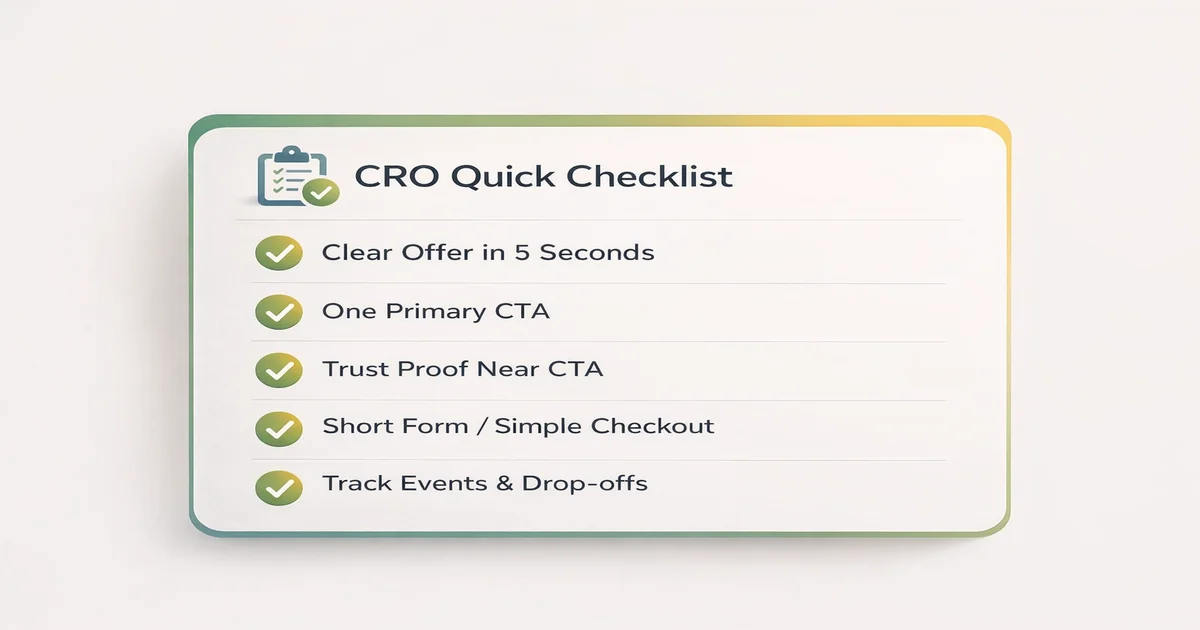 صورة مرئية لChecklist تحسين معدل التحويل CRO