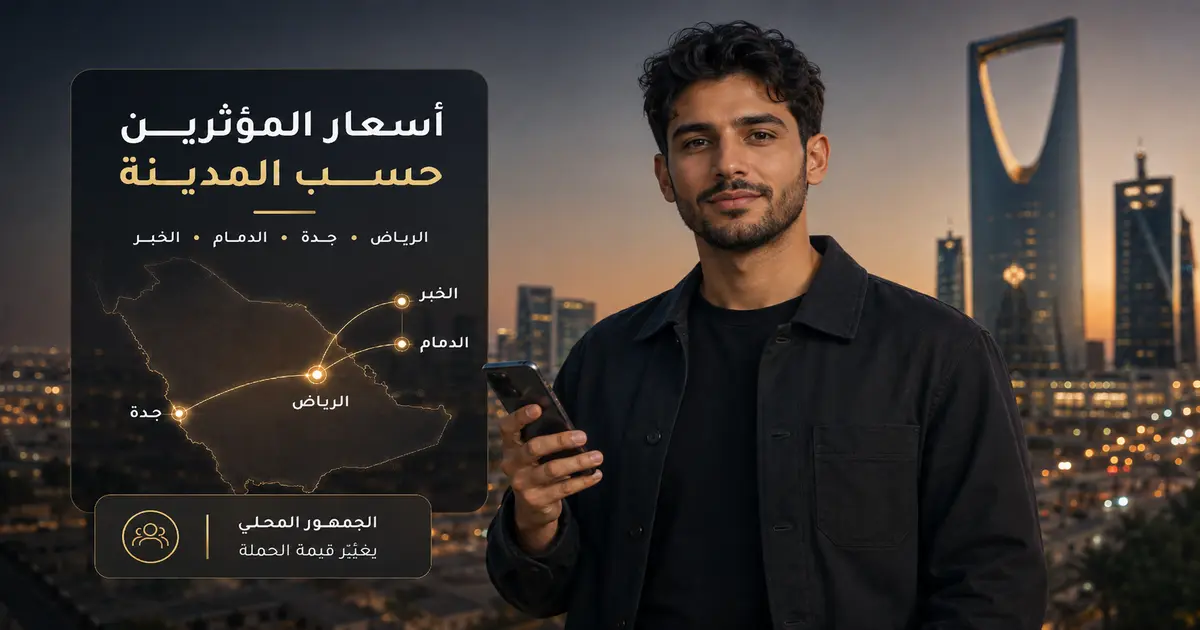 أسعار إعلانات المؤثرين والمشاهير في الرياض وجدة والدمام والخبر ومدن السعودية