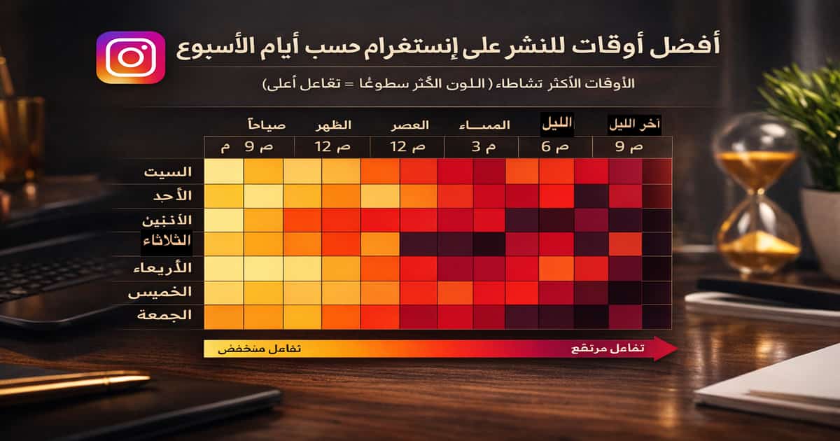 أفضل وقت للنشر على إنستغرام حسب أيام الأسبوع وتحليل ساعات التفاعل على Instagram