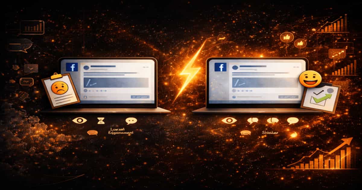 مقارنة بين منشور منخفض الوصول ومنشور مرتفع الوصول في فيسبوك