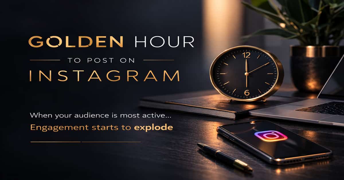 الساعة الذهبية للنشر على إنستغرام حيث يكون الجمهور أكثر نشاطًا ويزداد التفاعل عند نشر المحتوى حوالي الساعة السادسة مساءً