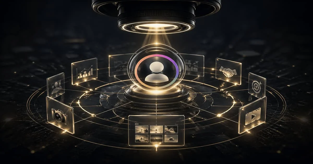 مشهد تعبيري سينمائي يجسد دور العين الثانية في إدارة الحساب وصناعة الوضوح