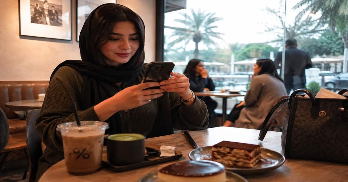 مؤثرة كويتية صغيرة تصور تجربة قهوة وحلويات داخل كافيه محلي في الكويت